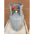 refillable gas cylinder r134a CE 12L 1/4 cylinder two valves